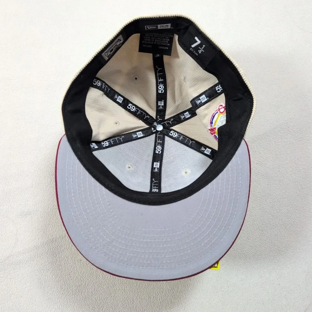 New Era Philadelphia Phillies 59Fifty Corduroy Hat 7 1/4 100th Year Anniv. Patch